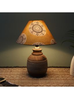 Tu Casa - Yellow Hand Carved Mangowood Table Lamp For Home Decoration
