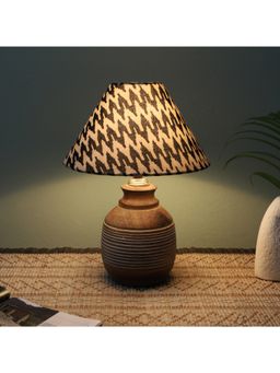 Tu Casa - Multi-Color Hand Carved Mangowood Table Lamp For Home Decoration