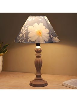Tu Casa - Blue Hand Carved Classic Mangowood Table Lamp For Home Decoration