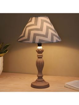 Tu Casa - Multi-Color Hand Carved Classic Mangowood Table Lamp For Home Decoration