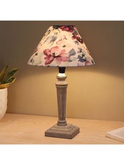 Tu Casa - White Hand Carved Equine Mangowood Table Lamp For Home Decoration