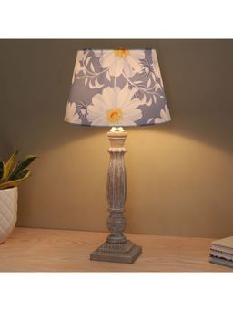 Tu Casa - Blue Hand Carved Ilumista Mangowood Table Lamp For Home Decoration