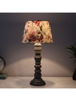 Tu Casa - White Rustic Grey Mangowood Table Lamp For Home Decoration
