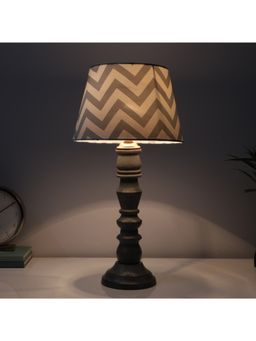 Tu Casa - Multi-Color Rustic Grey Mangowood Table Lamp For Home Decoration