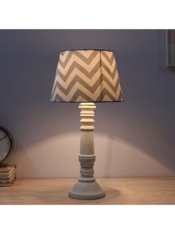 Tu Casa - Multi-Color Rustic White Mangowood Table Lamp For Home Decoration