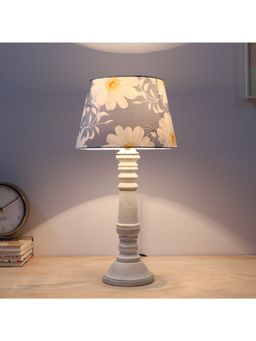 Tu Casa - Blue Rustic White Mangowood Table Lamp For Home Decoration