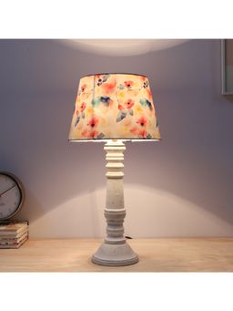 Tu Casa - Rustic White Mangowood Table Lamp For Home Decoration