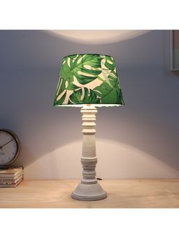 Tu Casa - Green Rustic White Mangowood Table Lamp For Home Decoration