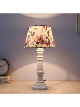 Tu Casa - Rustic White Mangowood Table Lamp For Home Decoration