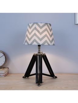 Tu Casa - Multi-Color Vintage Tripod Black Mangowood Table Lamp For Home Decoration