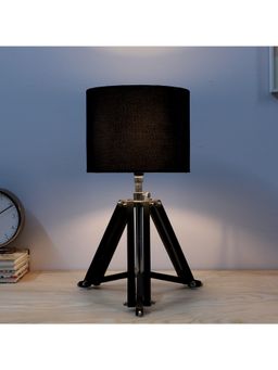 Tu Casa - Vintage Tripod Black Mangowood Table Lamp For Home Decoration