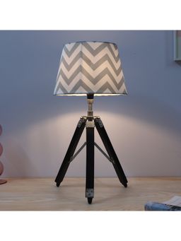 Tu Casa - Multi-Color Classic Vintage Tripod Black Mangowood Table Lamp For Home Decoration