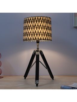 Tu Casa - Multi-Color Classic Vintage Tripod Black Mangowood Table Lamp For Home Decoration