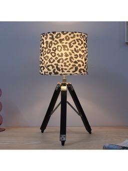 Tu Casa - White Classic Vintage Tripod Black Mangowood Table Lamp For Home Decoration