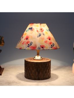 Tu Casa - White Cylindrical Mangowood Table Lamp For Home Decoration