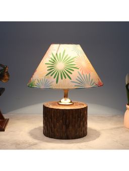 Tu Casa - White Cylindrical Mangowood Table Lamp For Home Decoration