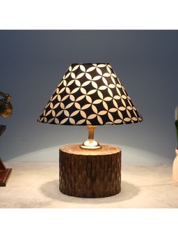 Tu Casa - Black Cylindrical Mangowood Table Lamp For Home Decoration