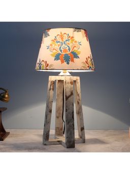 Tu Casa - Rustic White Illuminique Mangowood Table Lamp For Home Decoration