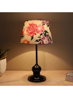 Tu Casa - White Sleek Spark Black Metal Table Lamp For Home Decoration