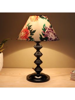 Tu Casa - White Halo Glow Black Metal Table Lamp For Home Decoration