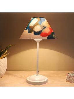 Tu Casa - Multi-Color Radiant Aura White Metal Table Lamp For Home Decoration