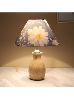 Tu Casa - Blue Mangowood Pot Style Table Lamp For Home Decoration