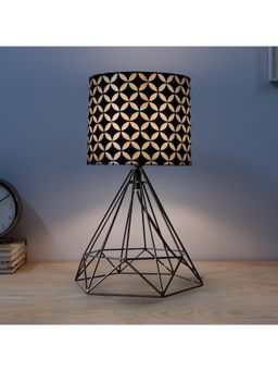 Tu Casa - Sleek Diamond Style Black Metal Table Lamp For Home Decoration