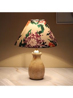 Tu Casa - White Mangowood Pot Style Table Lamp For Home Decoration