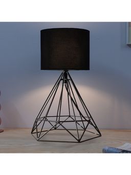 Tu Casa - Sleek Diamond Style Black Metal Table Lamp For Home Decoration