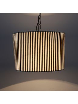 Tu Casa - Multi-Color Zebra Stripe Print Fabric Glow Pendent Light Hanging Lamp for Bedroom