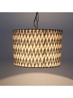 Tu Casa - Multi-Color Chevron Print Fabric Glow Pendent Light Hanging Lamp For Bedroom
