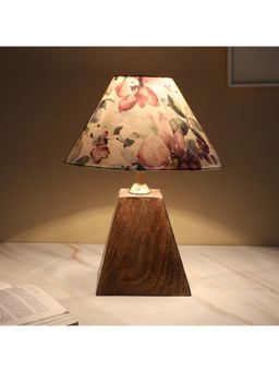 Tu Casa - White Mangowood Pyramid Style Table Lamp For Home Decoration