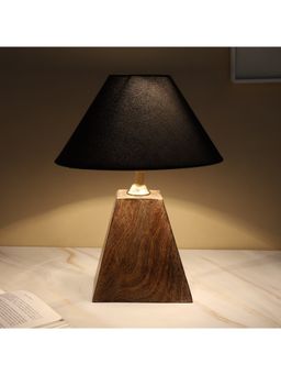 Tu Casa - Black Mangowood Pyramid Style Table Lamp For Home Decoration