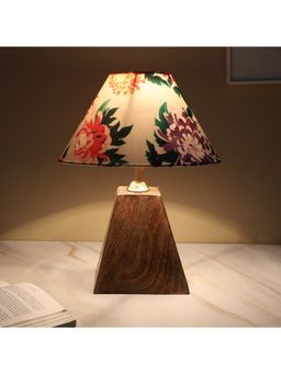 Tu Casa - White Mangowood Pyramid Style Table Lamp For Home Decoration