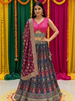 Chhabra 555 - Kalidar Zari Weaving Multi-Color Embellished Lehenga and Choli with Dupatta