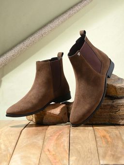 EL PASO - Men Brown Faux Leather Chelsea Slip On Boots