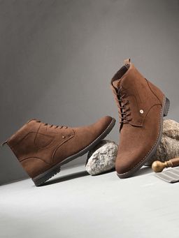 EL PASO - Brown Trendy Ankle Durable Lace-Up Boots |Outdoor Casual and Travel Comfort Wear