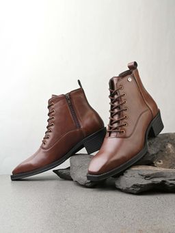 EL PASO - Men Brown Faux Leather Casual Boots