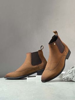 EL PASO - Faux Leather Premium Camel Beige Chelsea Boot for Men
