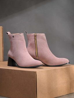 EL PASO - Women Pink Faux Leather Casual Boots
