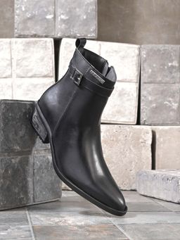 EL PASO - Women Black Faux Leather Casual Boots
