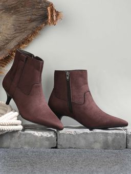 EL PASO - Women's Brown Faux Leather Casual Boots