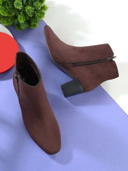 EL PASO - Women's Brown Faux Leather Casual Boots