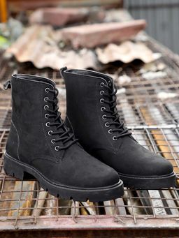 EL PASO - Black Women Faux Leather Casual Boots