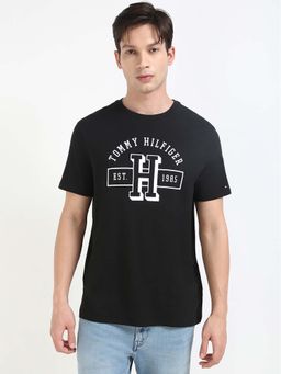 Tommy Hilfiger - Mens Black Typography T-Shirt