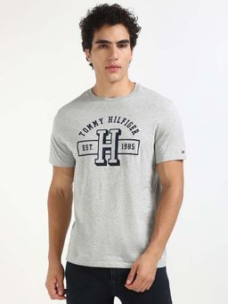 Tommy Hilfiger - Mens Grey Typography T-Shirt