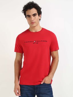 Tommy Hilfiger - Mens Red Solid T-Shirt