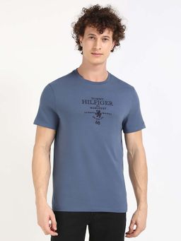 Tommy Hilfiger - Mens Blue Typography T-Shirt