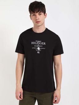 Tommy Hilfiger - Mens Black Typography T-Shirt