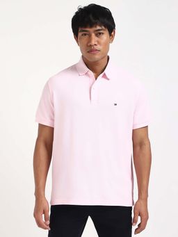 Tommy Hilfiger - Mens Pink Solid Polo T-Shirt